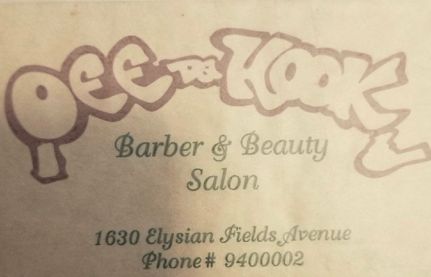 Scoop Da Barber / ODH Timeline Old Business Card