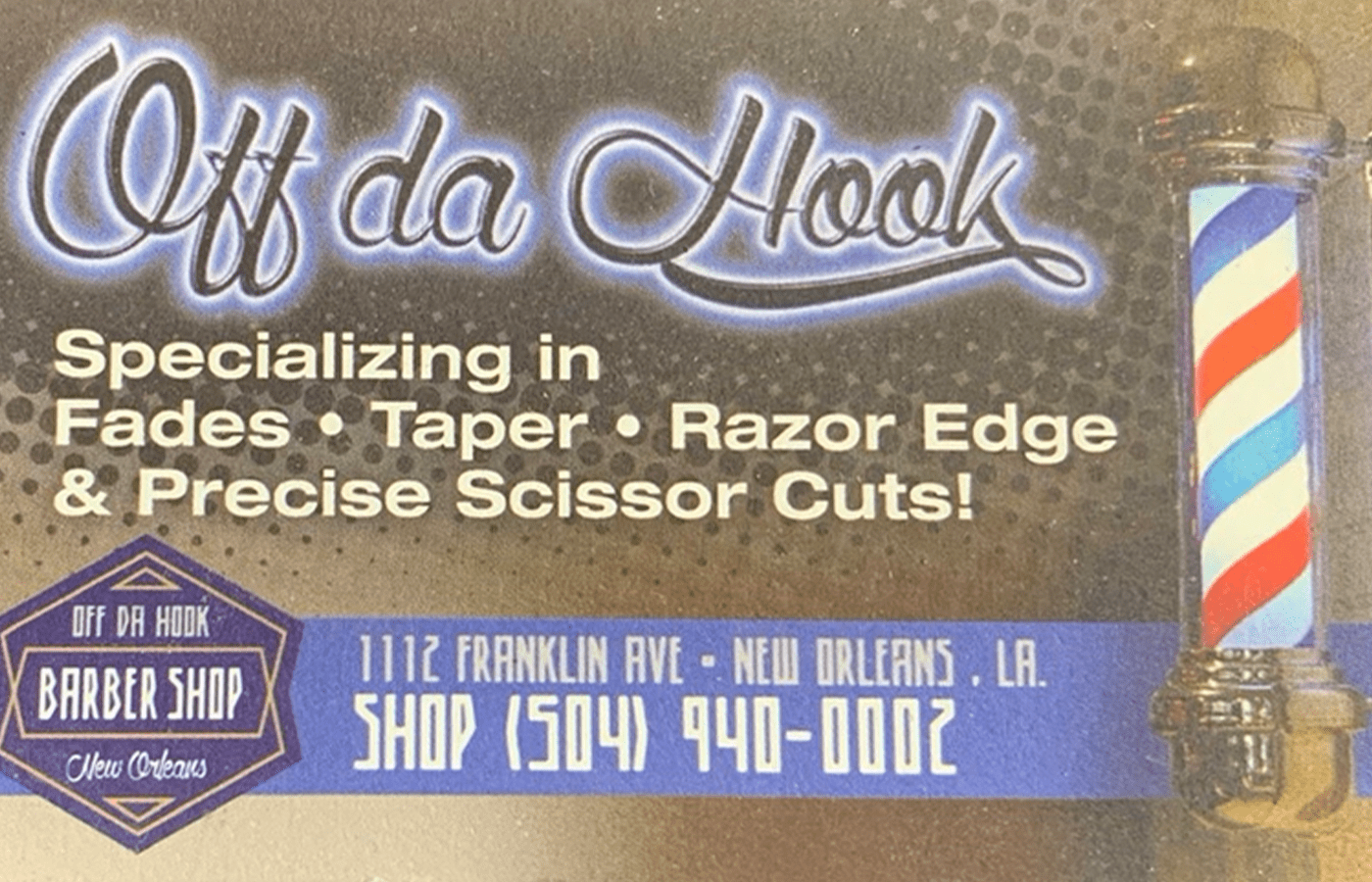Scoop Da Barber / ODH Timeline Old Business Card