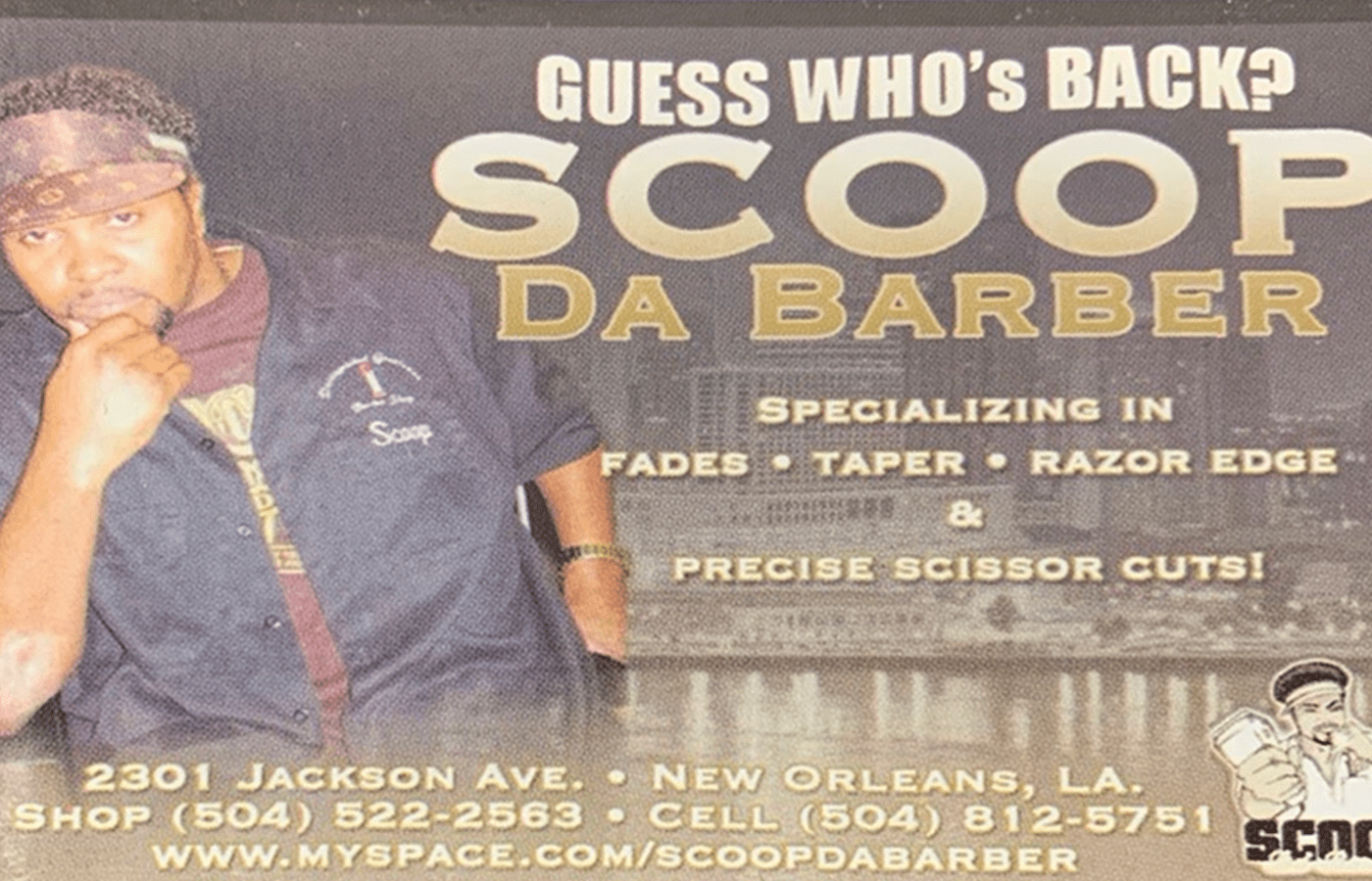 Scoop Da Barber / ODH Timeline Old Business Card