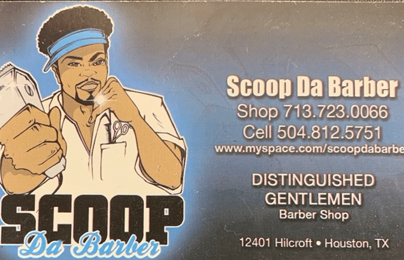 Scoop Da Barber / ODH Timeline Old Business Card